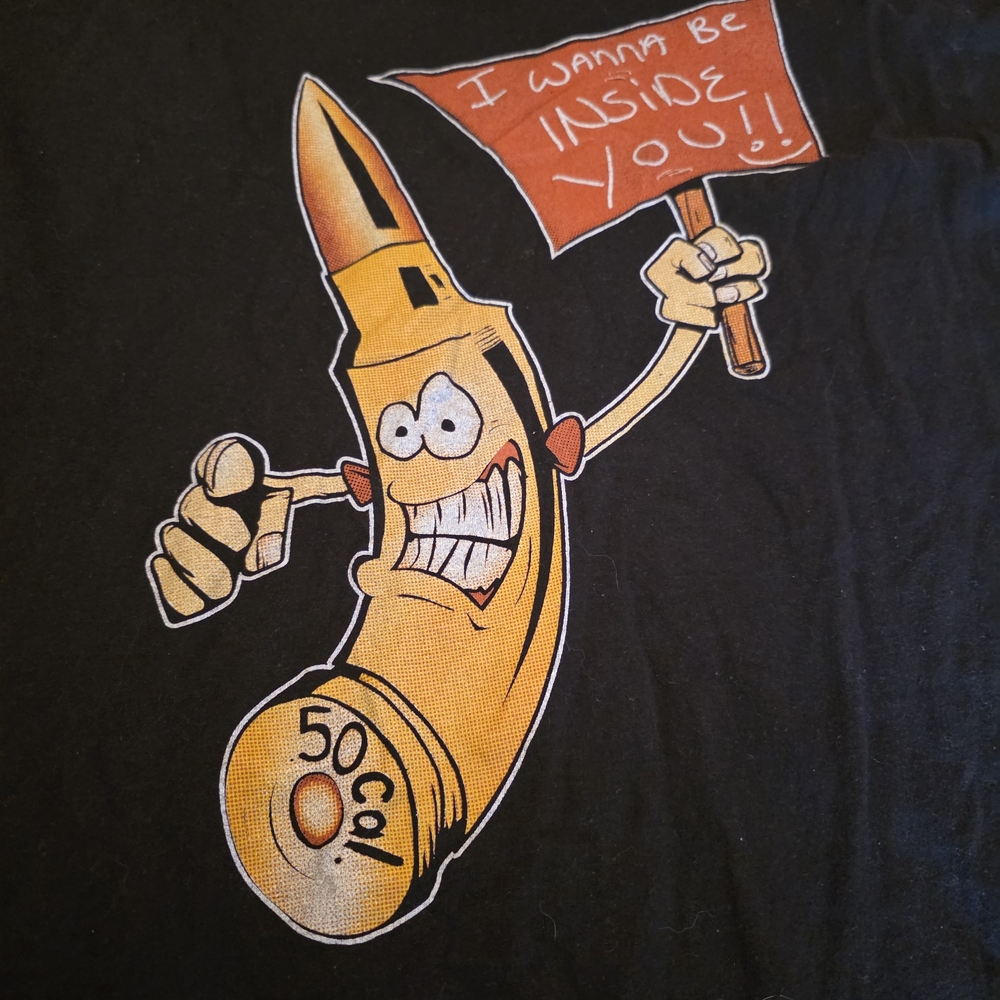 Grunt Style Black Tee with Bold Cartoon Graphic I Want To Be Inside You Size 2xl - Picture 2 of 5